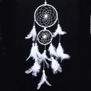 Lapač snů se dvěma kruhy 11 cm a 7 cm s peřím délka 46 cm Závěsná dekorace na zeď Dreamcatcher do ložnice i pokoje 9