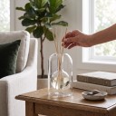 Glasflaske til æteriske olier med diffuserstænger 200 ml 10 x 16,5 cm Rund krukke i emballage Gennemsigtig Til stuen og soveværelset 5