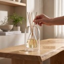 Glasflaske til æteriske olier med diffuserstænger 130 ml 8,5 x 14 cm Kegleformet krukke i emballage Gennemsigtig Til stuen og soveværelset 5