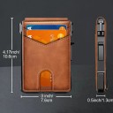Men's Wallet with Sliding Card Holder RFID and Magnetic Closure 10.6 x 7.6 x 1.3 cm PU Leather Banknote Clip 3
