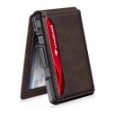 Men's Wallet with Sliding Card Holder RFID and Magnetic Closure 10.6 x 7.6 x 1.3 cm PU Leather Banknote Clip 4