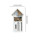 Hotel de Insectos 13,5 x 26 cm Casa de Madera Blanca para Abejas Solitarias y Mariquitas Tubos de Bambú y Relleno Natural Para el Jardín y el Balcón 6