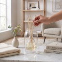 Glasflaske til æteriske olier med diffuserstænger 200 ml 10 x 16,5 cm Kegleformet krukke i emballage Gennemsigtig Til stuen og soveværelset 4