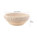 Kulatá ošatka na chléb 25 x 8 cm s látkovou vložkou Košík na kynutí kváskového těsta Světlá přírodní barva Pečení domácího chleba 6