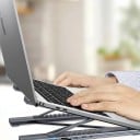 Laptop Stand with 8-in-1 Docking Station HDMI 2x USB-A SD and TF Card Reader USB-C PD 100 W Aluminium Alloy Grey Foldable and Portable 2