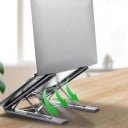 Laptop Stand with 8-in-1 Docking Station HDMI 2x USB-A SD and TF Card Reader USB-C PD 100 W Aluminium Alloy Grey Foldable and Portable 3