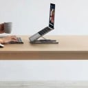 Laptop Stand with 8-in-1 Docking Station HDMI 2x USB-A SD and TF Card Reader USB-C PD 100 W Aluminium Alloy Grey Foldable and Portable 4