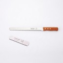 Brotmesser mit gezahntem Blatt 35 cm Klinge mit Schutzhülle und Holzgriff 12,5 cm Zum Schneiden von Brot, Laiben, Baguettes und Kuchen 1