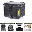 Aluminium-Motorradkoffer 45 l Wasserdicht Abschließbar 42 x 34 x 33 cm Aluminiumlegierung Schwarz Helm- und Werkzeugbox Topcase 1