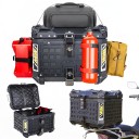 Aluminium-Motorradkoffer 45 l Wasserdicht Abschließbar 42 x 34 x 33 cm Aluminiumlegierung Schwarz Helm- und Werkzeugbox Topcase 2