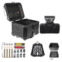 Aluminium-Motorradkoffer 45 l Wasserdicht Abschließbar 42 x 34 x 33 cm Aluminiumlegierung Schwarz Helm- und Werkzeugbox Topcase 4