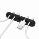 Set de organizatoare de cabluri din silicon 5 buc Dimensiuni de la 1 la 7 orificii Suport autoadeziv pentru cabluri Negru Pentru birou și mașină 4