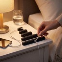 Set de organizatoare de cabluri din silicon 5 buc Dimensiuni de la 1 la 7 orificii Suport autoadeziv pentru cabluri Negru Pentru birou și mașină 6