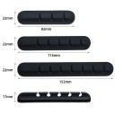 Set de organizatoare de cabluri din silicon 5 buc Dimensiuni de la 1 la 7 orificii Suport autoadeziv pentru cabluri Negru Pentru birou și mașină 8
