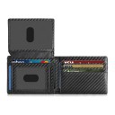 Men's Slim Wallet with RFID Protection and 2 Card Windows 11 x 8 x 1.5 cm PU Leather Up to 15 Cards and Cash Pocket 1