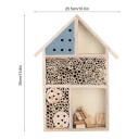 Hotel de insectos 25,5 x 35 cm Casa de madera para abejas solitarias y mariquitas 5 compartimentos Tubos naturales y troncos de madera Para el jardín 9