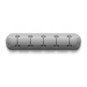 Organizator de cabluri din silicon cu 5 găuri 116 x 22 x 17 mm Suport autoadeziv pentru cabluri de până la 5 mm Gri Pentru birou și mașină 1