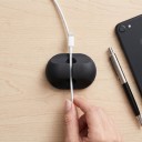 Suport de cablu din silicon cu 1 orificiu Organizator autocolant pentru cabluri de până la 5 mm Pentru birou, noptieră și mașină 2