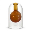 Glasflaske til æteriske olier med diffuserstænger 130 ml 8,5 x 14 cm Rund kugle i emballage Til stuen 1