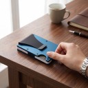 Men's Aluminium Wallet with RFID Protection and Banknote Clip 8.6 x 5.4 x 0.8 cm For 1 to 12 Cards Minimalist 4