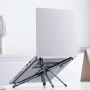 Faltbarer magnetischer Ständer für Laptop, Tablet und Mobiltelefon Aluminiumlegierung 8 Höhenpositionen Zusammengeklappt 18 x 5,8 cm Grau Tragbar 2