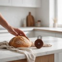 Kulatá žiletka na chléb 5 cm s mandalovým vzorem a 10 náhradními čepelemi Dřevěná rukojeť s pouzdrem Tmavě hnědá Nařezávání těsta 2
