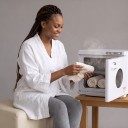 SucceBuy Scaldamani 23 l Lampada UV 6 W Riscaldamento 65 fino a 82 °C 45,2 x 28,5 x 35 cm 2 cesti in acciaio inox Bianco Per saloni e parrucchieri 4