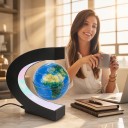 Globo magnético levitante de 8,5 cm con soporte en forma de C y retroiluminación LED 18 x 17,2 cm Decoración para mesa en habitación y oficina 6