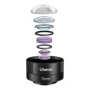Obiettivo macro per smartphone Ulanzi 75 mm Ingrandimento 10x Messa a fuoco 45–90 mm Clip con filettatura 17 mm Vetro ottico Nero Per fotografia 5