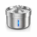 Fuente de acero inoxidable para gatos 2 l con 9 filtros de carbono y 9 filtros de esponja Fuente automática silenciosa Luz LED azul Para gatos 1