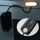 Lámpara LED recargable para libros con clip y imán 6 LED 3 colores de luz Brazo flexible Batería 500 mAh Altura 29 cm Negra Para leer 2