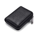 Funda para tarjetas de crédito con cierre y protección RFID 11 x 8 x 2,5 cm de cuero PU Compartimentos tipo acordeón para tarjetas Negra Unisex 1