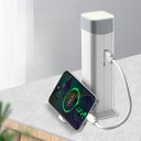 Lámpara de mesa LED extensible con función de powerbank y soporte para móvil 3 niveles de brillo Linterna Altura 15–25,3 cm USB 5 V Blanca Para leer 4