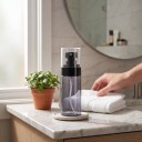 Finom ködöt permetező 60 ml 11,2 x 3,5 cm Újratölthető utazó flakon védőkupakkal Átlátszó fekete műanyag Arctonikhoz 5
