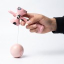 Marbled Pink Kendama with Black Spots 18.5 cm Wooden Japanese Ball on a String Game Coordination Training for Children and Adults 3