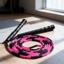 Korálkové švihadlo NEVERTOOLATE Lano 3 m Měkké PVC korálky Rukojeti 21 cm Nastavitelná délka Pro kardio a freestyle 2