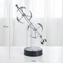Kinetisk dekoration perpetuum mobile med delfiner 30 cm Metal balance pendul på gennemsigtig stander På AA-batterier Til kontor og hjem 4