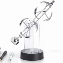 Kinetisk dekoration perpetuum mobile med delfiner 30 cm Metal balance pendul på gennemsigtig stander På AA-batterier Til kontor og hjem 5