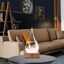Bouřkové sklo Storm Glass Barometr ve tvaru kapky 12 x 6 cm Skleněná baňka s krystaly na dřevěném podstavci Průhledná Dekorace na stůl 2