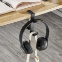 Kopfhörerhalter für den Tisch mit Schraubenklemme Zwei Haken Höhe 11 cm Aluminiumlegierung Für Gaming-Headset und Handtasche 5