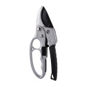 Forbici da giardinaggio per rami Lunghezza 20 cm Lama 6 cm Taglio fino a 20 mm Corpo in metallo Manico antiscivolo Argento e nero Per alberi e arbusti 4