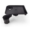 Mesa para suporte de bebidas no carro 26 x 18 cm Tabuleiro rotativo com espaço para copo Expansor com base de 6,5 a 9,5 cm Preto Para comida e bebida 3