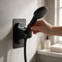 Nástěnný držák ruční sprchy Na stěnu koupelny i sprchového koutu Úchyt sprchové hlavice Pro ruční sprchu s filtrem 3