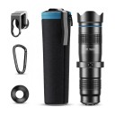 Teleobjetiva para móvel APEXEL 28x Monóculo com foco manual Comprimento 159 mm Alumínio e vidro óptico Com clipe Preto Para fotografias à distância 1
