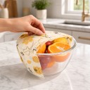 Ubrouco de cera para alimentos em rolo 100 x 30 cm Cera de abelha e algodão Embalagem cortável para pão, queijo, fruta e tigelas 6