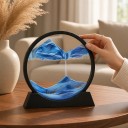 3D-Bild mit beweglichem Sand Rundes Sandpendelbild 18 x 19 cm Glas und Ständer Tischdekoration für Wohnzimmer und Büro 2
