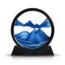 3D-Bild mit beweglichem Sand Rundes Sandpendelbild 18 x 19 cm Glas und Ständer Tischdekoration für Wohnzimmer und Büro 3