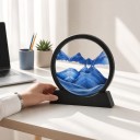 3D-Bild mit beweglichem Sand Rundes Sandpendelbild 18 x 19 cm Glas und Ständer Tischdekoration für Wohnzimmer und Büro 4