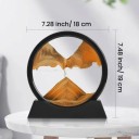 3D-Bild mit beweglichem Sand Rundes Sandpendelbild 18 x 19 cm Glas und Ständer Tischdekoration für Wohnzimmer und Büro 10