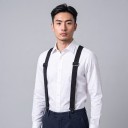 Men's X-Shaped Braces with Four Plastic Clips Width 3.8 cm Length 120 cm Elastic Polyester For Work and Suit 3